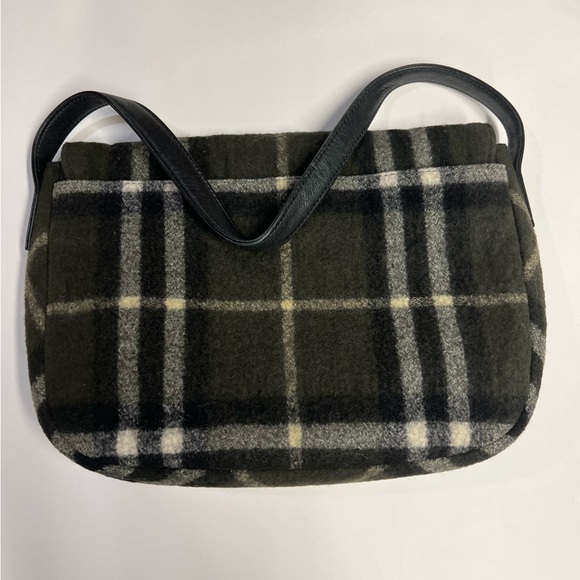 Rare Authentic Burberrys of London Blue Label Wool shoulder bag. Green/black - Picture 3 of 9